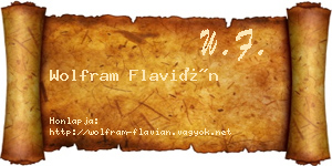 Wolfram Flavián névjegykártya